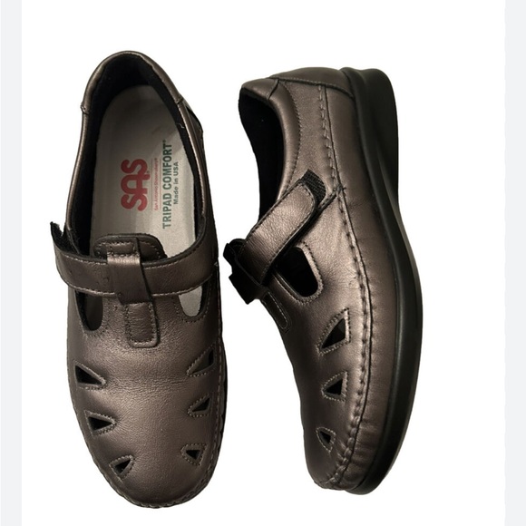 SAS Roamer Slip On Loafer Black Leather Strap Tripad Comfort Shoe Size 12 - Picture 7 of 7